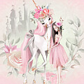 Princess Standing by Unicorn